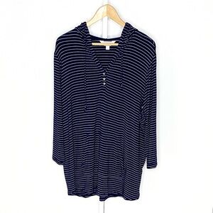 Market & Spruce [Stitch Fix] | Navy Blue/White Stripe Salvatrice Top/Shirt Sz 2X